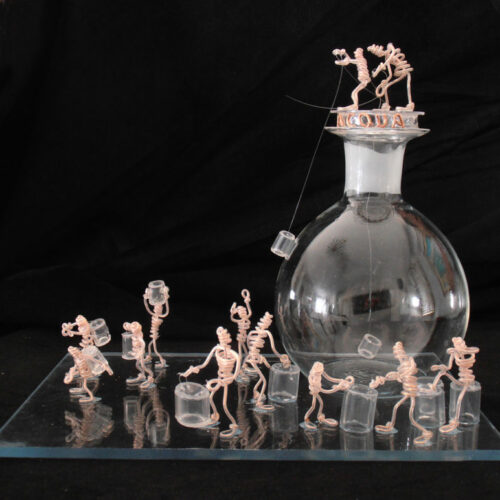 "Acqua" - conduttori-vetro-plexiglass  cm-22x115x20-